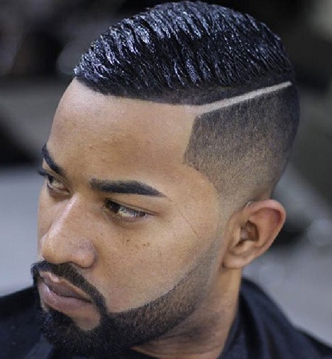 High Taper Fade with Wave Cut and Hard Part