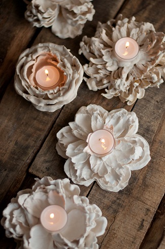 Flower Votive Plaster of Paris Crafts