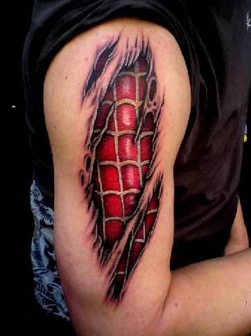 Marvellous Ripped Skin Tattoo Design