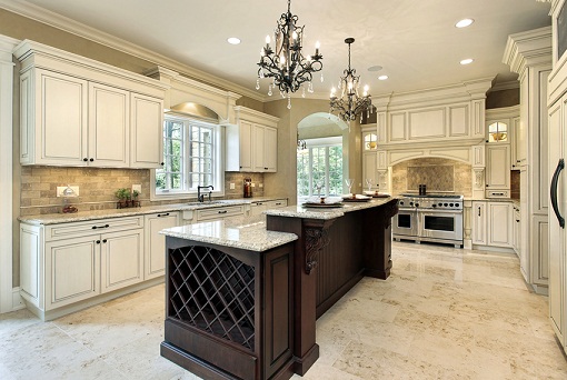 Brown and white luxury kitchen