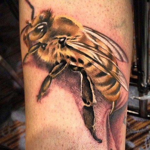 Terrific Bee Tattoo Design