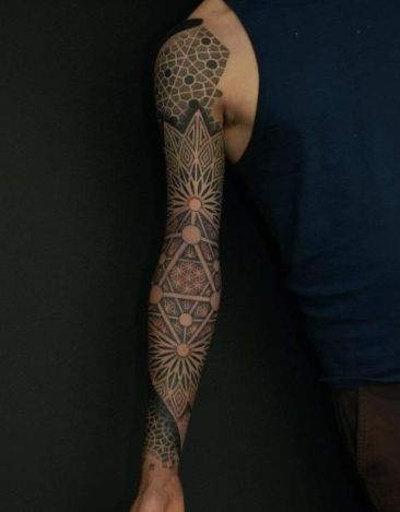 Intricate Geometric Mayan Tattoo Design