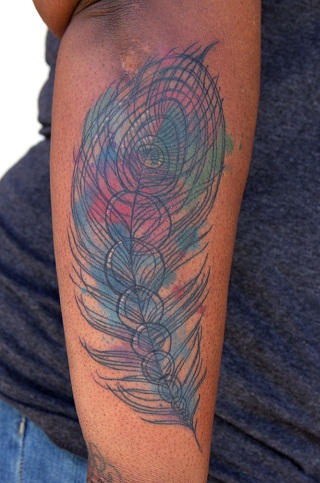 Watercolour Dark Skin Tattoo Design