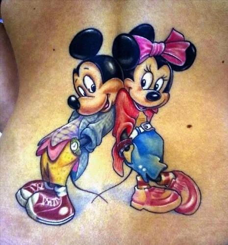 Mischievous Mickey and Minnie Tattoo Design