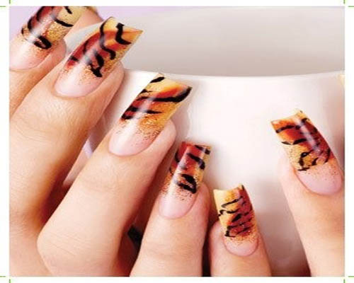 Airbrushed gradient and zebra design