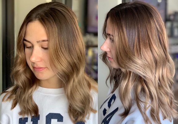 Medium Blonde with Brown Highlights