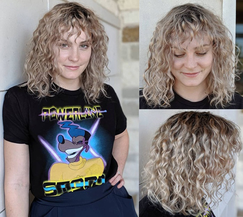 Curly Medium Blonde Hairstyle