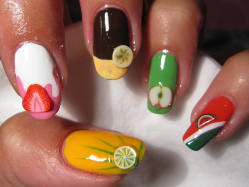 Fruity Fimo nails