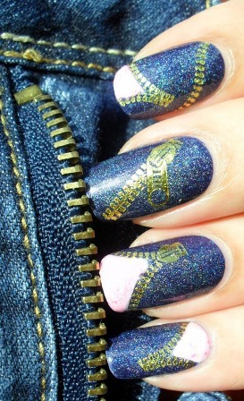 zipper nail art