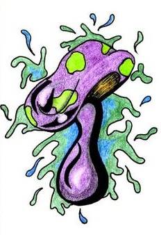 Purple Mushroom Tattoo Design -6