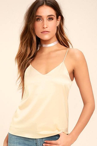 V-Shaped Silk Camisole