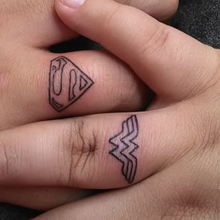 Couple Super Hero Tattoos