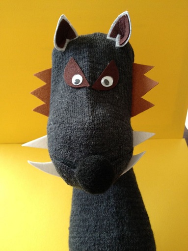 Finger Sock Puppet Wolf Crafts