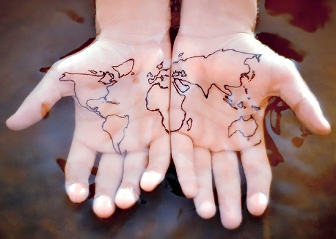 Startling World Map Tattoo Designs