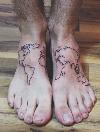 Fabulous World Map Tattoo Designs