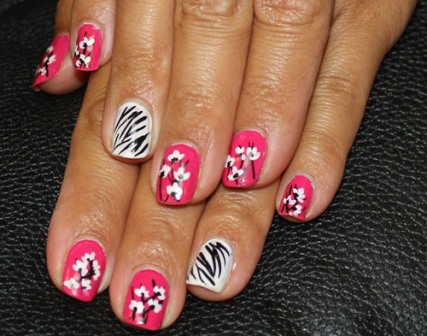 zebra nail art