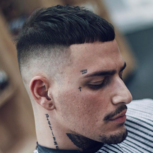 Cropped Hair with Mid Skin Fade