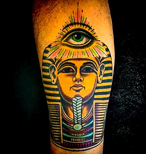 King Tut with open eye tattoo design