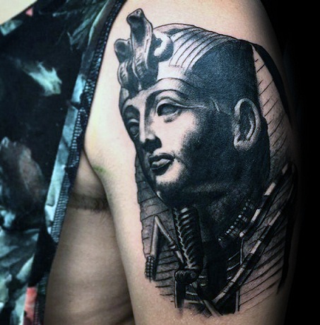 Black & Gray King Tut tattoo design