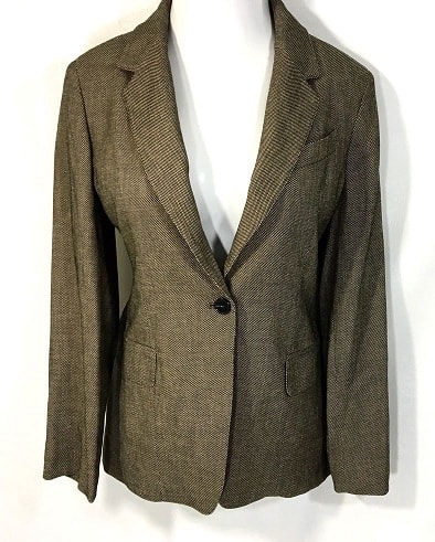 Brown Textured Blazer For Women