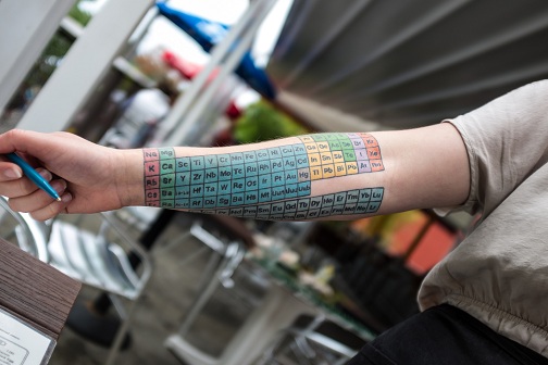 Colorful Complete Periodic Table Tattoo