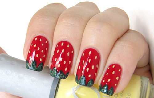 strawberry nail art