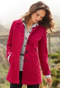 Corduroy Long Blazer Jacket pink