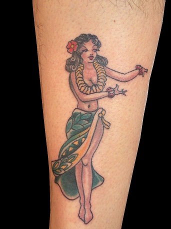 Hula girl sailor tattoos