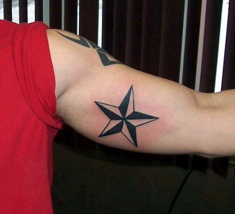 Nautical star style sailor tattoo