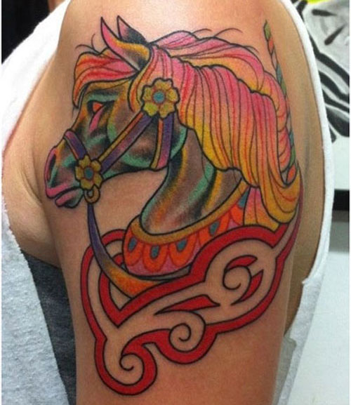 Colourful ink tattoo