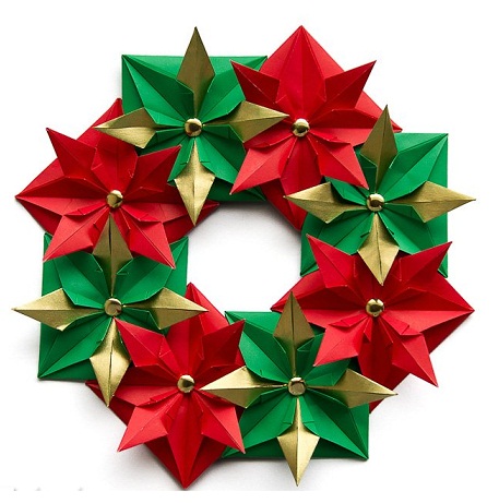 Christmas Wreath Poinsettia Crafts