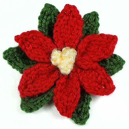 Woollen Knitted Poinsettia Crafts