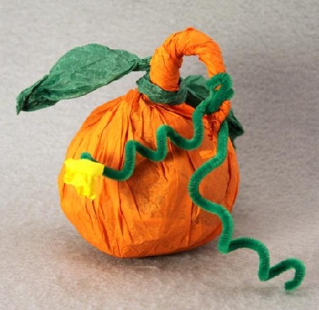 Tissue Paper Pumpkin Crafts