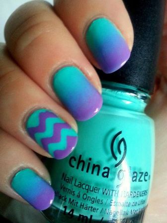 purple nail art