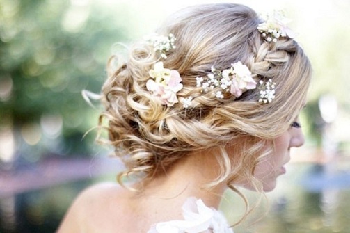 Bridal Up do with Flowers