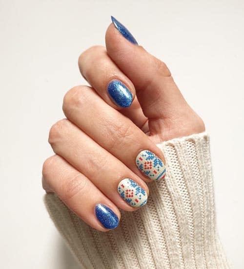 Sweater Style Winter Nail Art