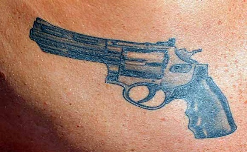 Revolver Western Tattoo Design