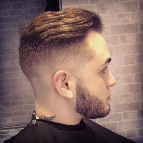 Long Fohawk with High Undercut Fade and Beard