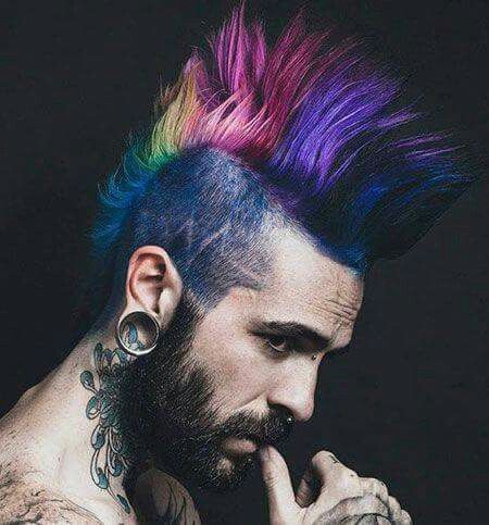 Technicolor Mohawk Punk Haircut