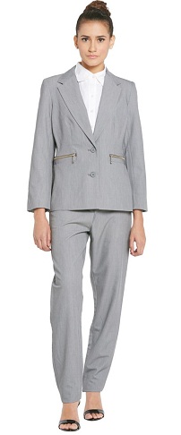 Globus Gray Solid Blazer