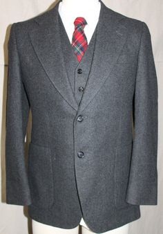 Vintage Solid Gray Blazer