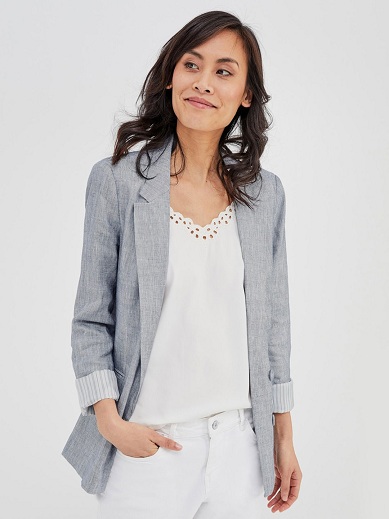 Grey Casual Blazer Women