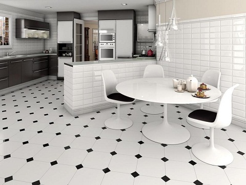 Black & White kitchen Floor Tile