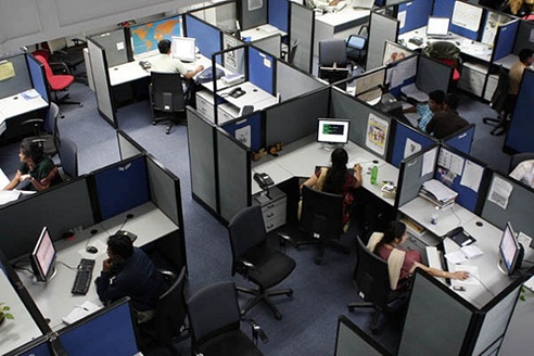 Glass Partitioned Office Cubicle