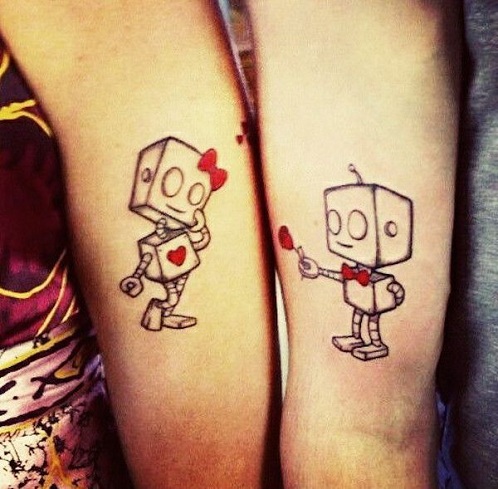 Matching Robot Tattoo Design