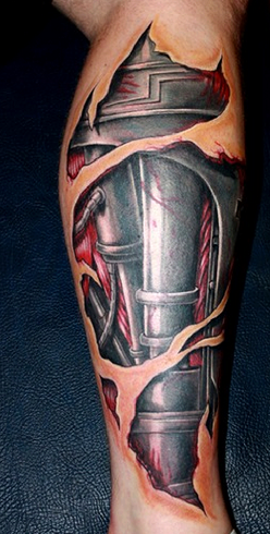 Lively Robot Tattoo Design