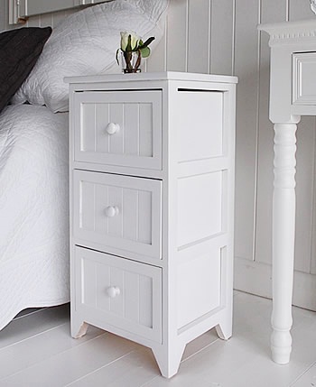 White Side Table with drawers