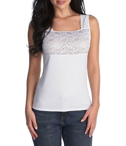 Cabernet Lace- Overlay Microfiber Camisole