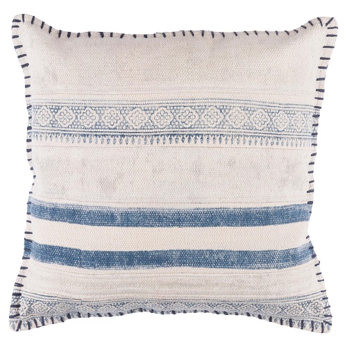 Ivory Shibori Blue Pillow