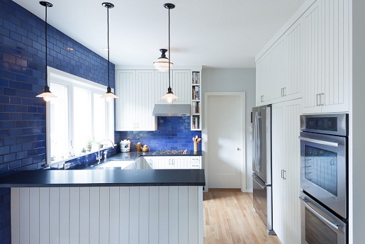 Cobalt Blue U Shaped Kitchen